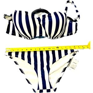 Navy and White Stripe Bikini